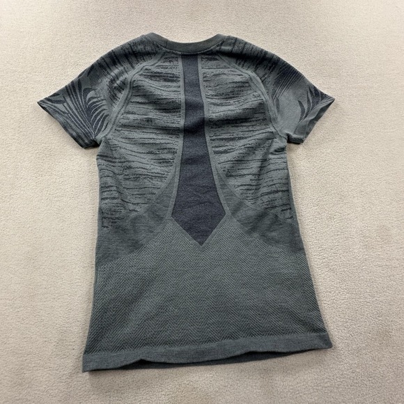 Smartwool Shirt Womens Small Gray Floral Intraknit Active Short Sleeve Merino - Picture 2 of 10